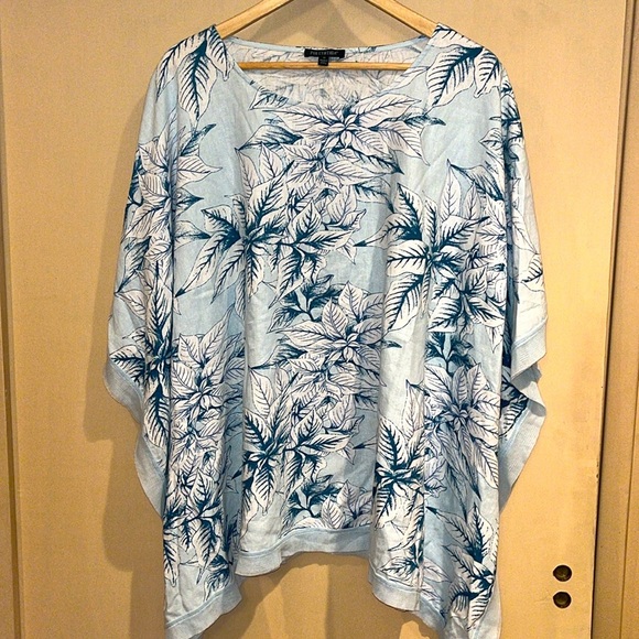 For Cynthia poncho style top in baby blue and teal green size M - Picture 1 of 6
